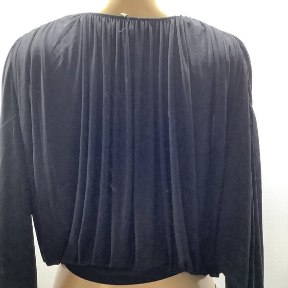 Max Azria Open Front With Neck Tie And Waist Tie Closure Black Top Size XS - Picture 5 of 8